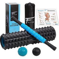 Fitem Foam Roller Massage Set Deep - Massage Roller - Back Pain - Sore Muscle & Trigger Points - Recovery Sports and Wellbeing