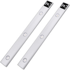 DONGKIKI Unterbauleuchte Küche LED 40cm, 2 Stück Schrankbeleuchtung Mit Bewegungsmelder, 3 Farben Dimmbar Wiederaufladbar Schrankbeleuchtung Für Treppen, küche,Schrank