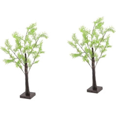 OSALADI 2 Stück Schnur Bonsai-baum-nachtlampe Dekorative Beleuchtete Bäume Blasenröhre Sensorisch Weihnachtsbaum-nachtlampe Usb-nachtlicht Grüne Blätter Dekor Grüner Baum Plastik Mini