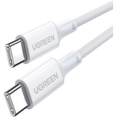 Кабель USB-C в оплетке PD 100Вт 5А 480Мб/с 0.5м белый