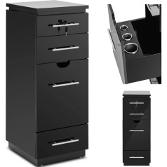 Шкафчик парикмахерский косметический 4 ящика 1 полка 46 х 41 х 105 см - черный