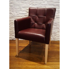 Quattro Meble Широкие стулья для столовой из натуральной кожи Блестящая винно-красная кожа и стулья из массива дерева Крестообразная рука пики К