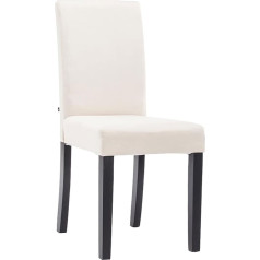 CLP Обеденный стул Ina с деревянным каркасом и тканевой обивкой I Кресло с высотой сиденья 47 см I Мягкий стул с высокой спинкой, цвет:кремовый, ц