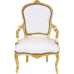 Casa Padrino Салонное кресло Барокко Белый/Золотой Мебель в античном стиле