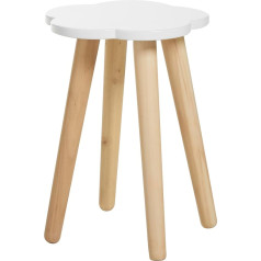 Haus Projekt Табурет Cloud - большой, деревянный табурет, детский табурет в форме облака из массива дерева, белый детский стул, деревянная мебель в с