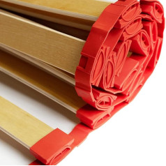 Woodram FLEX Rolling Frame 90 x 200 cm for Bed - Rolling Slatted Frame 18 Curved Birch Slates Connected with Elastic Bands Slatted Frames Wooden Slates Foldable Designed for Spring and Foam Mattresses (SINGLE,