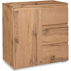 Newfurn Nikita Five Sideboard Natural Sideboard Highboard Multi-Purpose Cabinet II 80 x 80 x 40 cm (W x H x D) II in Honey Oak Decor Honey Oak Living Room Bedroom Dining Room