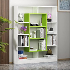 Homidea Книжный шкаф Venus - стоячая полка - офисная полка - комнатное животное для гостиной / офиса в современном дизайне (белый/зеленый)