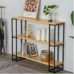 Sgteobg Консольный стол узкий, консольный стол дерево, металлический каркас, длинный приставной столик, прихожая стол современный декоративн