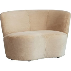 Woood Stone 1-местный угловой диван, мягкий угловой диван из искусственного меха, кресло-люкс, кушетка, диван для гостиной, правый, бежевый, 73 x 112 x 