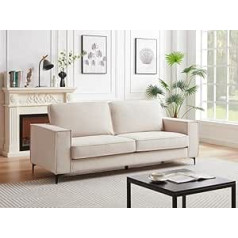 Vente-Unique - Диван 3-местный - Ребристая бархатная ткань - Бежевый - OLMEDA