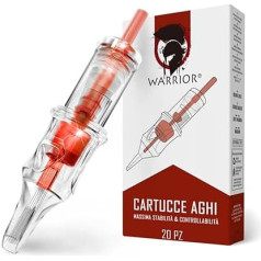 WARRIOR Diamond Cartridges High Visibility PVC/Protrusion Sterilised Tattoo Needles EoGas Tattoo Needle Cartridge Curve Magnum Pack of 20 Surgical Steel Disposable Permanent Makeup (0,30 мм - 1025 см)