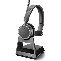 Plantronics Voyager 4210 Office Headset (Poly) - монофонические Bluetooth-наушники с накладным микрофоном, шумоподавлением и зарядной станцией - подключение к мобил