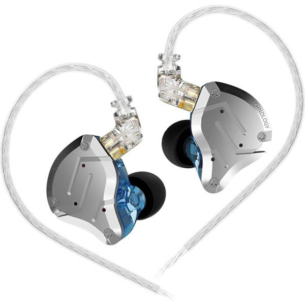 KINBOOFI KZ ZS10 Pro In-Ear Monitor Earphones HiFi KZ Headphones with 4BA and 1DD Drivers, KZ Upgrade ZS10 Pro with Removable 0.75mm 2-Pin 6N OFC Cable (NO Mic, Blue)