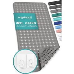 Нескользящий коврик для ванной Engelbach® с 2 крючками для подвешивания [88 x 40 см] 100% без бисфенола - нескользящий коврик для ванной - устойчив к п