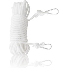 Веревка для стирки, 15M высокое качество сильная тканая линия одежды с двумя металлическими крючками, тяжелый долг ржавчины и водонепроница