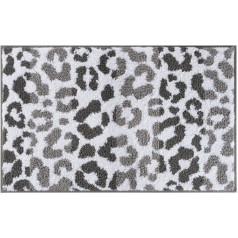 Juicy Couture Ombre Leopard Print Bath Mat Set 17 x 24 Inch и 20 x 32 Inch Машинная стирка Леопардовый принт Нескользящие прочные серые коврики для ванной 100% полиэстер Оч