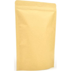 Evergreen Goods Wiederverschließbare braune Kraftbeutel in Lebensmittelqualität (180x300x75mm) | mit Folie ausgekleidet, Zipper-Beutel | Verpackungsbeutel für Kaffeebohnen & Snacks | 100 Beutel
