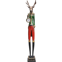 Kare Design Gentleman Deer Tischuhr Modern, Hirsch, Mehrfarbig, Tiermotiv, Deko Objekt, Deko Skulptur, Tischaccessoires, 72x14x13 см (H/B/T)