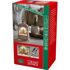 Фонарь Konstsmide LED White Water Lantern, Рождественский рынок, с выключателем, 5-часовой таймер, 1 теплый белый диод, работает от батареек и USB, в помещении,