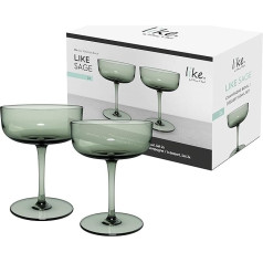 Villeroy & Boch Like Sage Champagne Bowl / Dessert Bowl Set of 2 Coloured Glass Green Capacity 100 ml