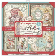 Stamperia SBBXL12 Пад с двусторонними листами Страна чудес Пад для скрапбукинга двусторонний Алиса в стране чудес и сквозь зазеркалье Бумага ассо