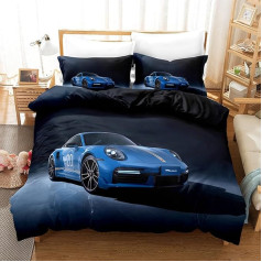Детский комплект постельного белья SPLYHX Racing Car, King Size Duvet Cover Set, 3D Printed Microfibre Boys Girls Duvet Cover for Bedroom