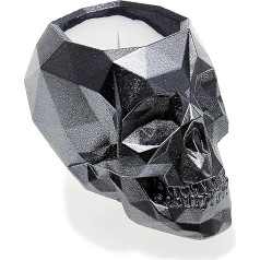 Candellana Skull Low-Poly Steel Lavender's Blue, ароматическая свеча, 12,5 x 8 x 8 см, 100 мл, европейский воск, натуральный хлопковый фитиль, антимоскитная