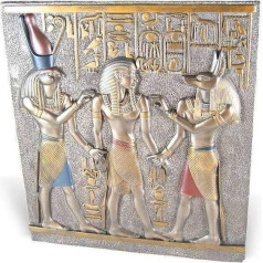 lachineuse - Египетский рельеф Рамзеса I - 28 x 25 см - Египетская рамка с фараонами и иероглифами - Египетское украшение - Египетская фигура - Египетс