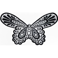 Whakano 10 Stück Bestickte SpitzeKragen Applikation,Vintage Nähen Spitzenapplikation Stickerei Patch,Kragenbesatzus Häkelspitze,zum Aufnähen,DIY Design Verzierungen Kleider,Kleidung,Schwarz O