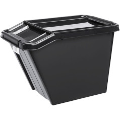PlastTeam ProBox Recycle QR 58L наклонный контейнер с крышкой черный