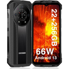 S110 Открытый мобильный телефон без контракта Android 13 (2023), Helio G99 22GB + 256GB (TF 2TB), 10800mAh 66W Открытый смартфон 6.6 дюймов FHD + 120Hz, 50MP + 24MP ночного видения IP