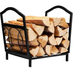 DOEWORKS Firewood Rack Heavy Duty Steel Indoor Firewood Storage Fireplace Storage 42 x 31 x 39 cm