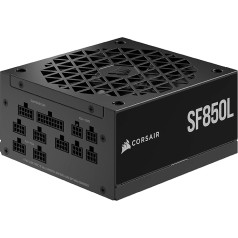 Corsair SF850L Полностью модульный малошумный блок питания SFX для ATX 3.0 PCIe 5.0, тихий 120-мм вентилятор PWM, эффективность 80 Plus Gold, режим нулевой скорост