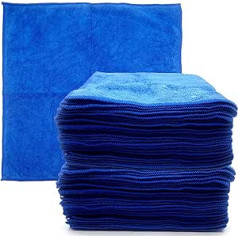 Microfiber Cleaning Cloth Large Size 40x40cm Super Absorbent Lint Free Microfiber Cloths Cleaning for Home Kitchen Surface Mirror Bathroom Motorcycle Car (Blue, 20)