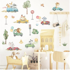 DEKO KINDERZIMMER Наклейка на стену Автомобиль Наклейка на стену Животные Дорожное движение Наклейка на стену для детской комнаты Лесная спальня 