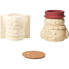 Boowan Nicole Merry Snowman Winner Candle Holder Candle Jar Casting Moulds, Concrete Silicone Moulds Casting Moulds for Candle Making Craft Ornament (SH1017+A0210)