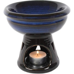 Oil Burner Deep Bowl Blue Oil Burner Essential Oils and Wax Melt Wax Tea Light Holder Room Decor Aromatherapy