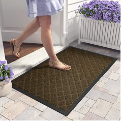 Color G Doormat Outdoor 90 x 150 cm, Doormat Dirt Trapper Mat Non-Slip Door Mat Outdoor Doormat Washable Entrance Rug for Entrance, Hallway, Garden, Outdoor, Pet (Brown)