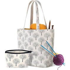 Сумка Yarwo Wool Tote Bag, вязаная сумка для путешествий, сумка для пряжи и аксессуаров для вязания, сумка ручной работы для начинающих вязальщиц, д