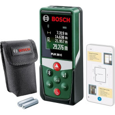 Bosch Laser Measure PLR 30 C (с функцией App, диапазон измерений: 0,05 - 30 м, точность: ± 2 мм, в картонной коробке)