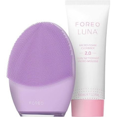 FOREO Clean Balance Luna 4 Sensitive Set - Щетка для очищения лица для сбалансированной кожи + Luna Micro-Foam Cleanser 2.0, 100 мл - Укрепляющее массажное средство