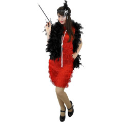 Дамы Flapper Fancy Dress костюм набор красный 1920's flapper платье + перо BOA + шеи кусок + держатель cigerette + жемчуг бисером Charlston платье