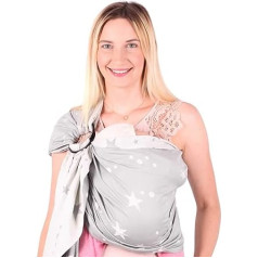 SCHMUSEWOLKE Ring Sling Baby Carrier для новорожденных с рождения и малышей с органическим хлопком Hip Carrier Mirastar Grey