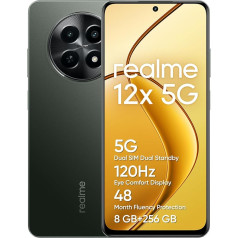 Realme 12 x 5G смартфон 8+256 ГБ, камера с 50 МП AI, двойной режим ожидания 5G, жидкостная защита на 48 месяцев TÜV SÜD, дисплей 120 Гц, аккумулятор на 5 000 мАч, 