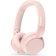 PHILIPS TAH4209PK Leichter ohraufliegender kabelloser Bluetooth-Kopfhörer mit passiver Geräuschisolierung - 55 Stunden Spielzeit, deutliche Anrufe, dynamischer Bass, 2 Stunden USB-C-Laden - Rosa
