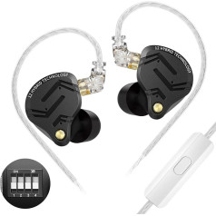 keephifi KZ ZS12 PRO X1DD&5BA IEM наушники проводные, KZ In-Ear Monitor, KZ In-Ear Headphones, 10 мм динамический драйвер, 4 профессиональных переключателя настроек (тюнинг 