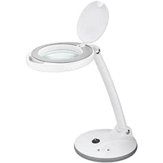 goobay 60363 Dimmable LED Magnifying Lamp/Magnifying Lamp with Stand/Standing Magnifier Light / 6 W Power Consumption / Colour Temperature 6500 K / Luminous Flux 450 lm / Operating Voltage 230 V (AC),