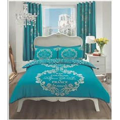 GC GAVENO CAVAILIA Easy Care Floral Duvet Cover Set with Matching Pillow Case Geometric Bedding King Teal