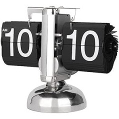 Tyenaza Flip Desk Clock, Digital Flip Down Clock, Retro Minimalist Monopod Mechanical Car Flip Clock Desk Clock for Living Room at Home (Black)